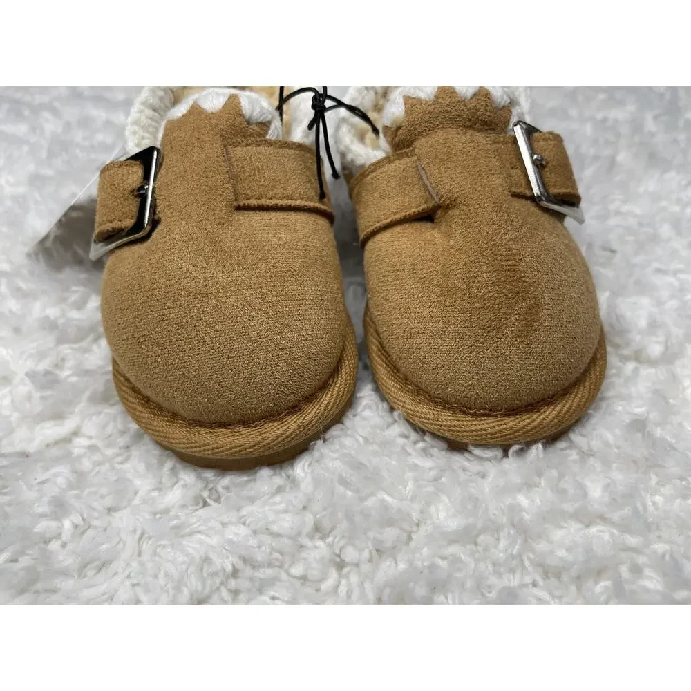 Capelli New York Shearling Ankle Boot Shoe Baby Size 4/5 Brown Faux Suede Buckle